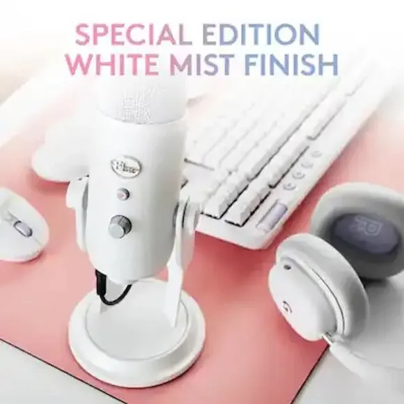 NEW Logitech Blue Yeti USB Microphone White Mist Streaming Gaming Podcast Mic - Picture 2 of 14